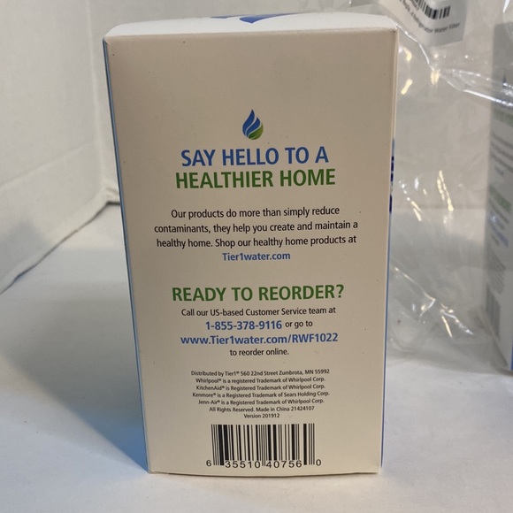 NEW Tier 1 replacement refrigerator filters #RWF1022 (set of 2) - Picture 3 of 5